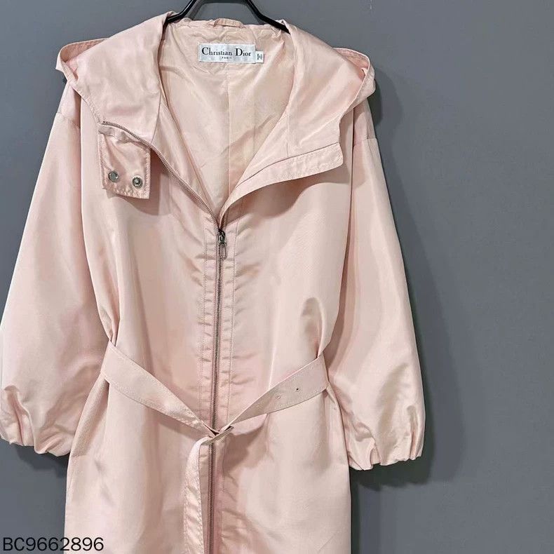 Dior Long Pink Belted Hooded Windbreaker Coat Size US S / EU 44-46 / 1 - 2 Thumbnail