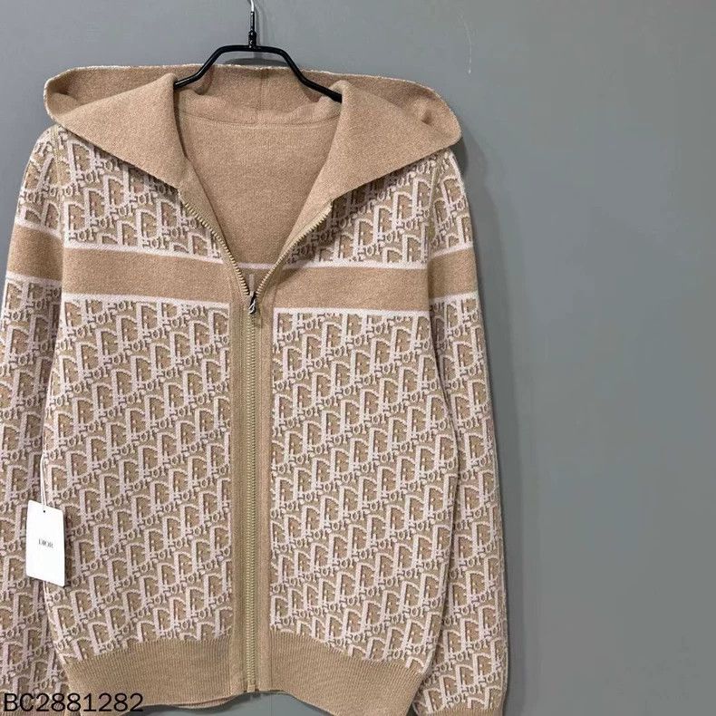 Dior Beige Cashmere Zip Hoodie with Logo Lining Size US M / EU 48-50 / 2 - 3 Thumbnail