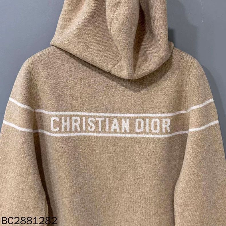 Dior Beige Cashmere Zip Hoodie with Logo Lining Size US M / EU 48-50 / 2 - 5 Thumbnail