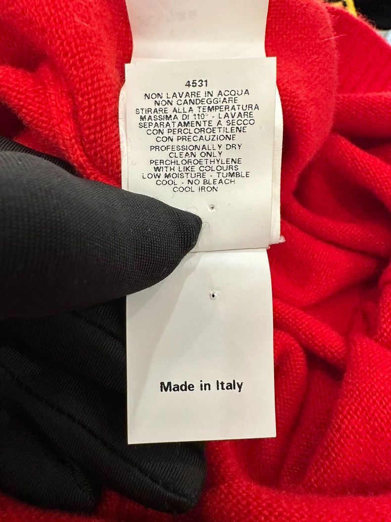 Moschino Moschino Red Wool Vest with Yellow Logo Size US M / EU 48-50 / 2 - 8 Thumbnail