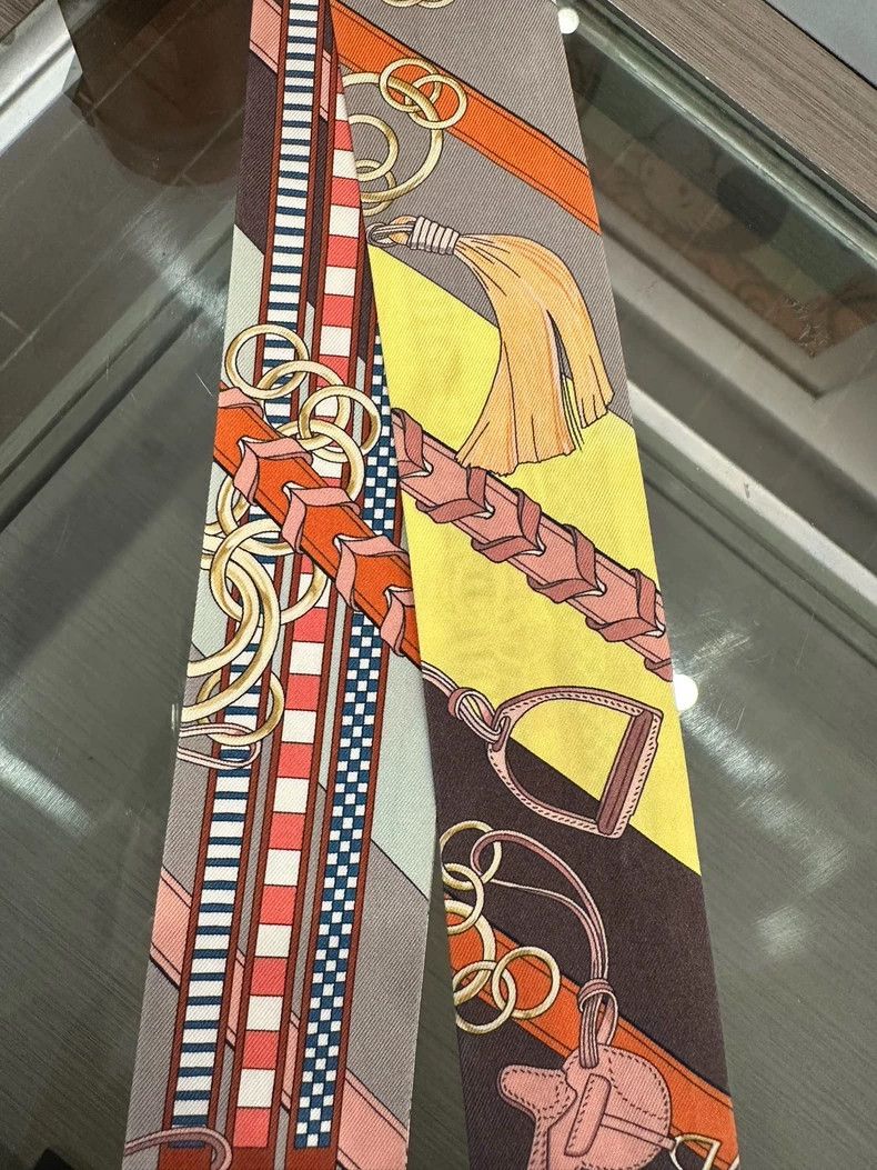 Hermes Hermes Colorful Twilly Silk Scarf 5cm x 86cm Size ONE SIZE - 4 Thumbnail