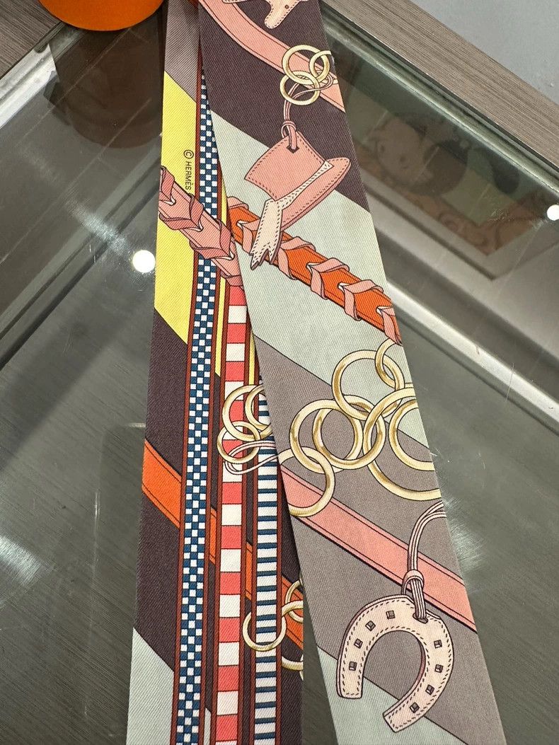 Hermes Hermes Colorful Twilly Silk Scarf 5cm x 86cm Size ONE SIZE - 3 Thumbnail