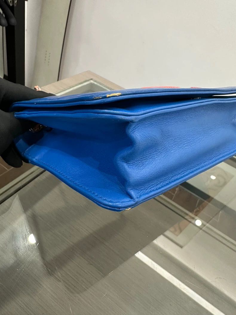 Chanel Chanel Blue Patent Shoulder Bag with Logo Size ONE SIZE - 7 Thumbnail