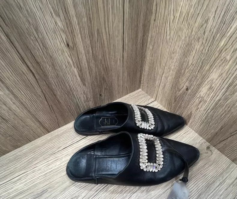 Roger Vivier Roger Vivier Black Mules with Square Buckles Size US 8 / EU 41 - 2 Thumbnail