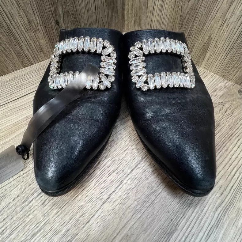 Roger Vivier Roger Vivier Black Mules with Square Buckles Size US 8 / EU 41 - 4 Thumbnail
