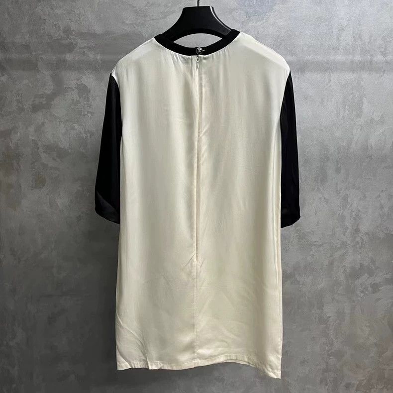 Chanel Chanel Black and White Logo Long Sleeve Dress Size US M / EU 48-50 / 2 - 2 Thumbnail