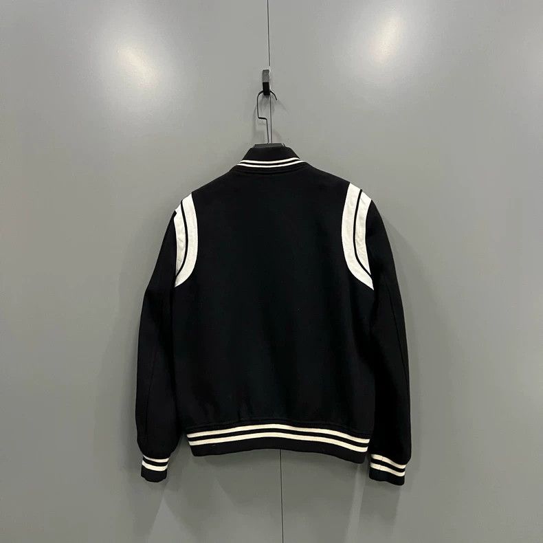 Saint Laurent Paris Saint Laurent Black and White Baseball Jacket Size US L / EU 52-54 / 3 - 2 Thumbnail