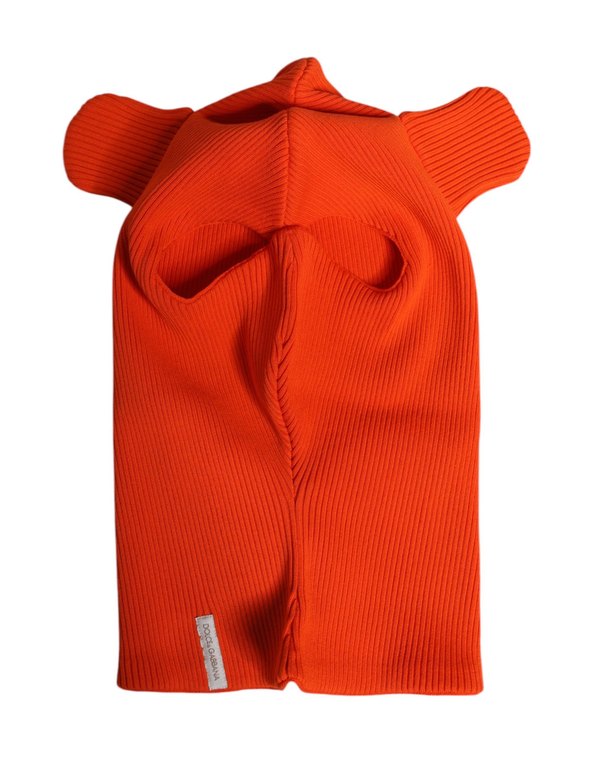 Dolce & Gabbana Orange Cotton Whole Head Wrap Balaclava Men's Hat Size ONE SIZE - 4 Thumbnail