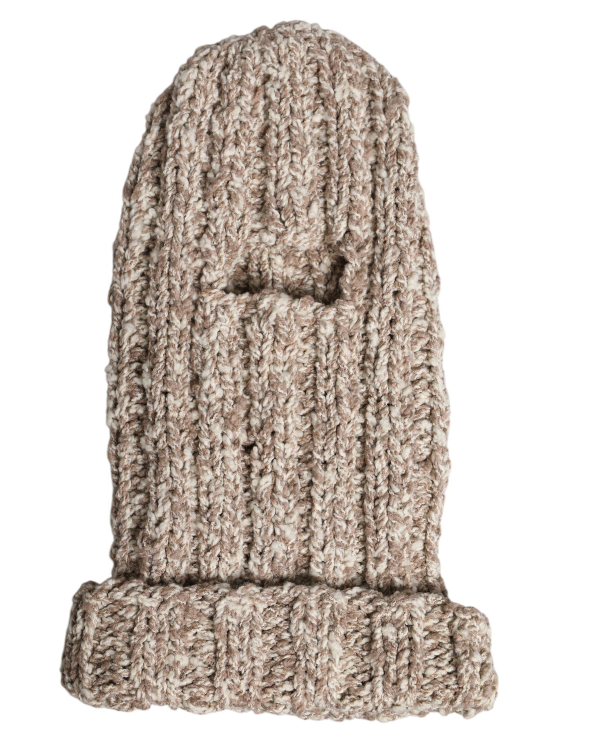 Dolce & Gabbana Beige Wool Knitted Ski Mask Balaclava Men's Hat Size ONE SIZE - 3 Thumbnail