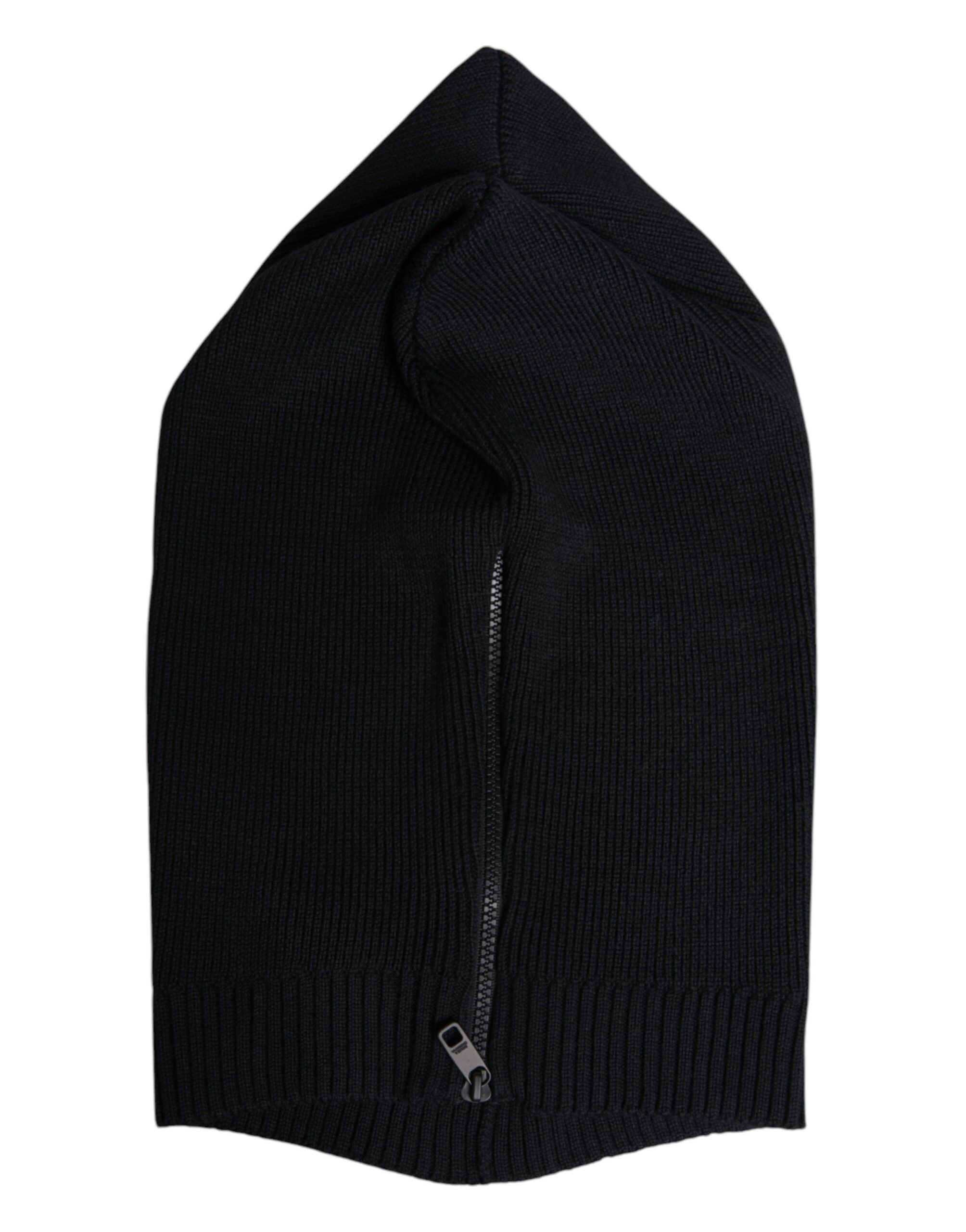Dolce & Gabbana Black Wool Whole Head Wrap Balaclava Men's Hat Size ONE SIZE - 4 Thumbnail
