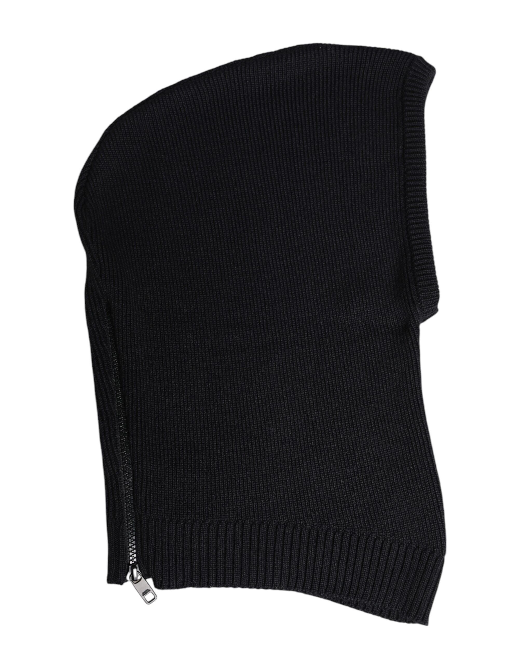 Dolce & Gabbana Black Wool Whole Head Wrap Balaclava Men's Hat Size ONE SIZE - 3 Thumbnail