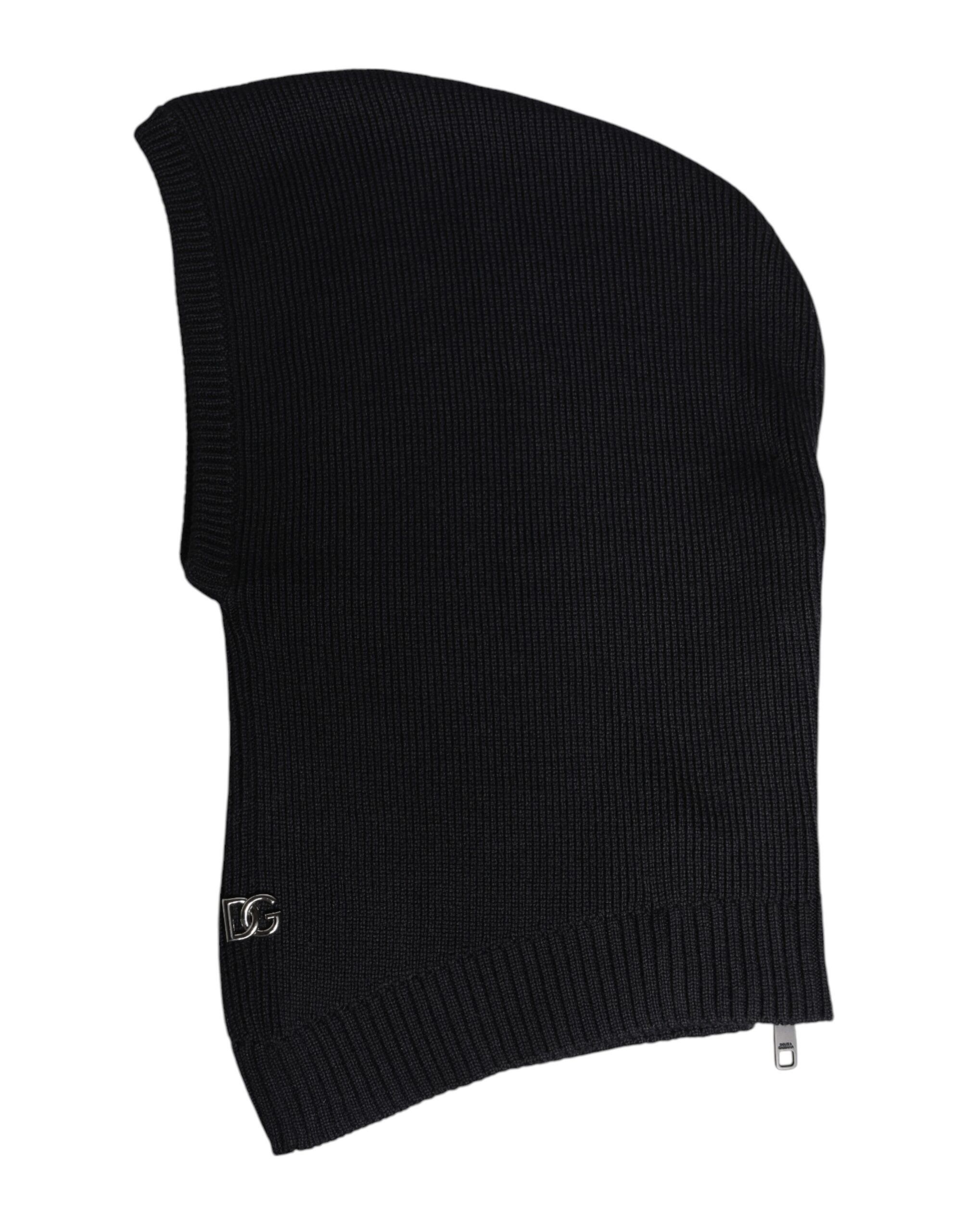 Dolce & Gabbana Black Wool Whole Head Wrap Balaclava Men's Hat Size ONE SIZE - 2 Thumbnail