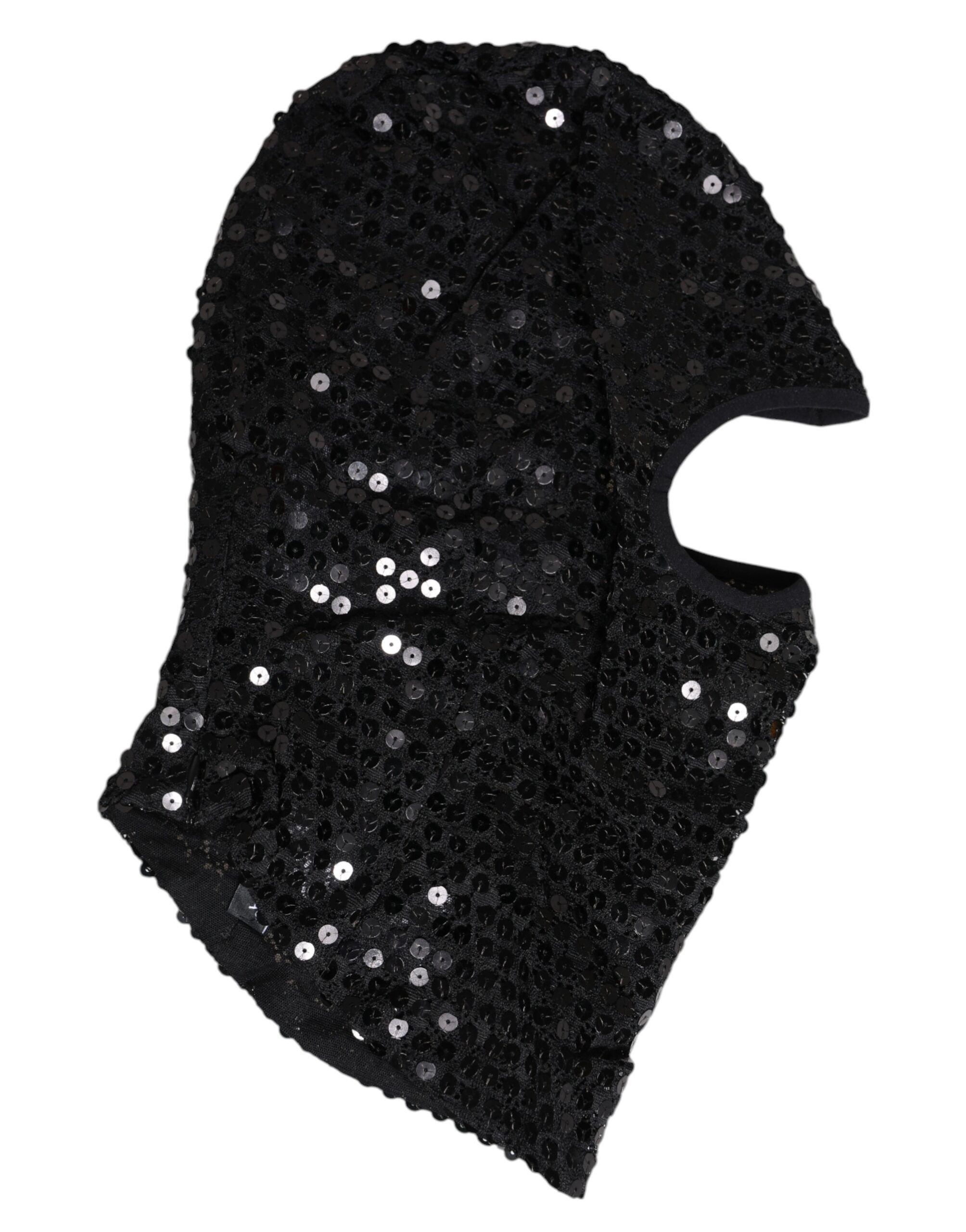 Dolce & Gabbana Black Sequined Nylon Ski Mask Balaclava Men's Hat Size ONE SIZE - 3 Thumbnail