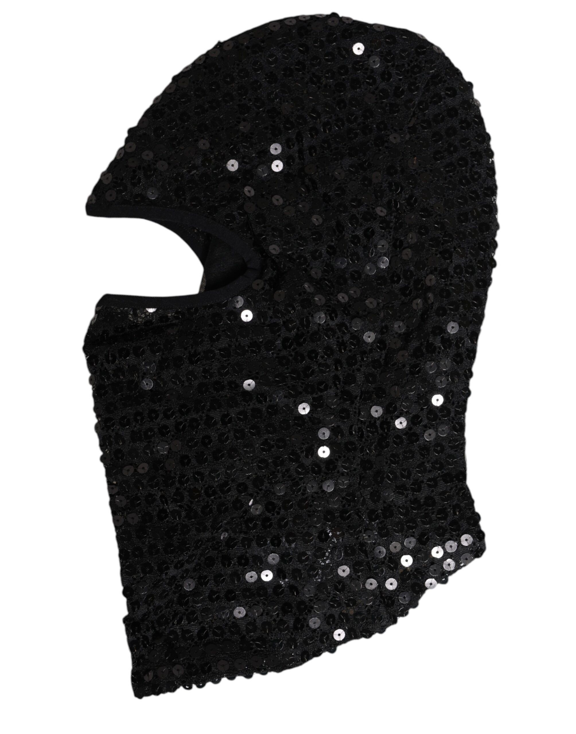 Dolce & Gabbana Black Sequined Nylon Ski Mask Balaclava Men's Hat Size ONE SIZE - 2 Thumbnail