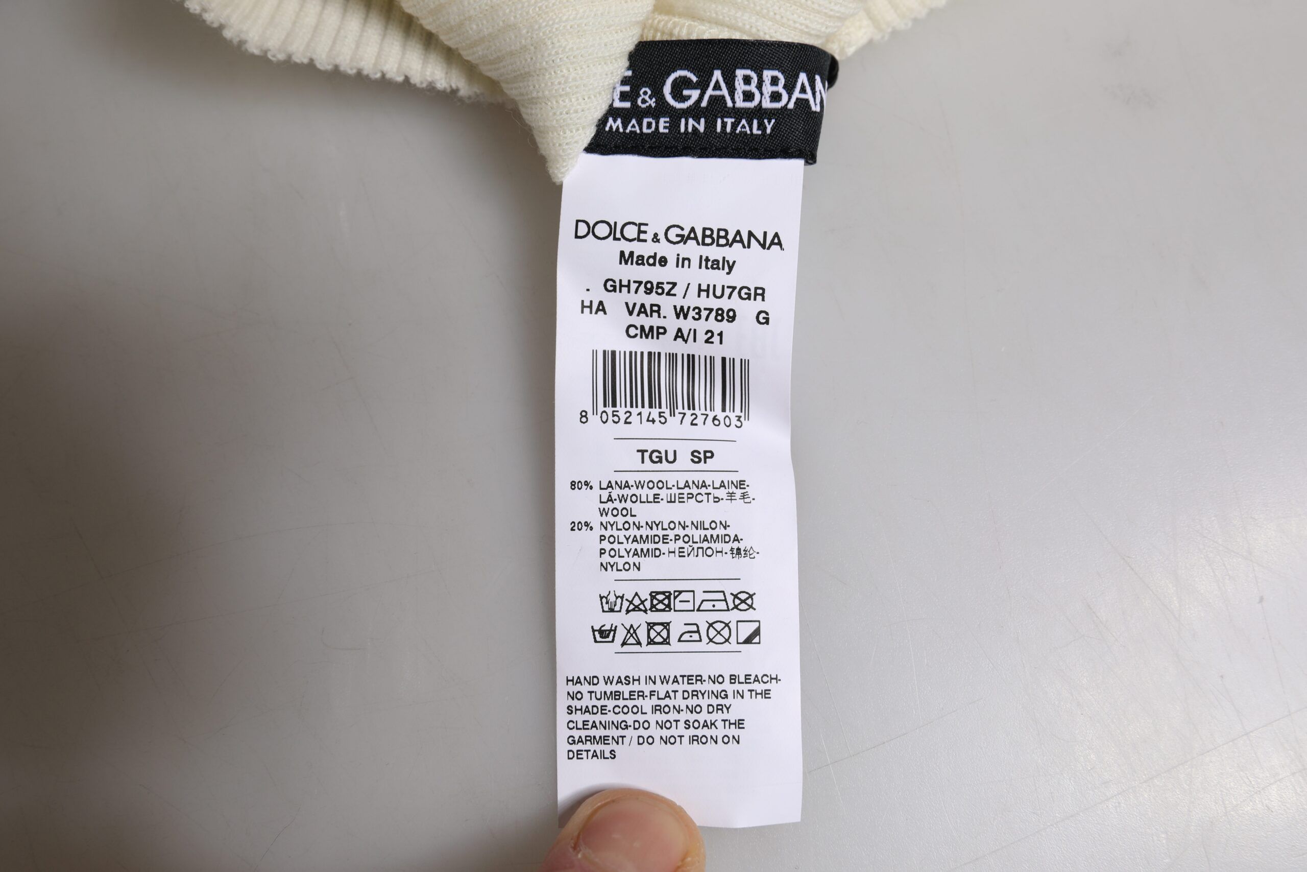 Dolce & Gabbana Beige Wool Blend Knitted Beanie Men's Cap Size ONE SIZE - 4 Thumbnail