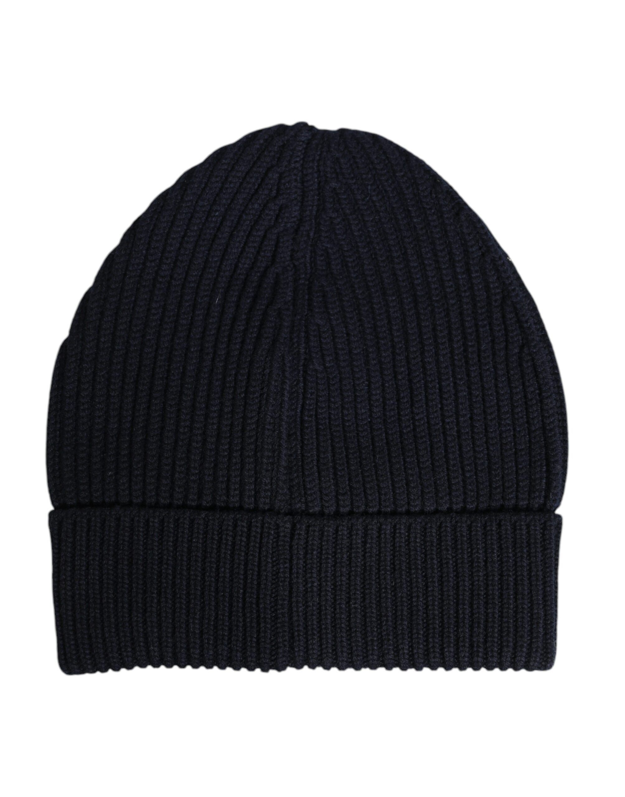 Dolce & Gabbana Black Cashmere Knitted Winter Beanie Men's Hat Size ONE SIZE - 2 Thumbnail