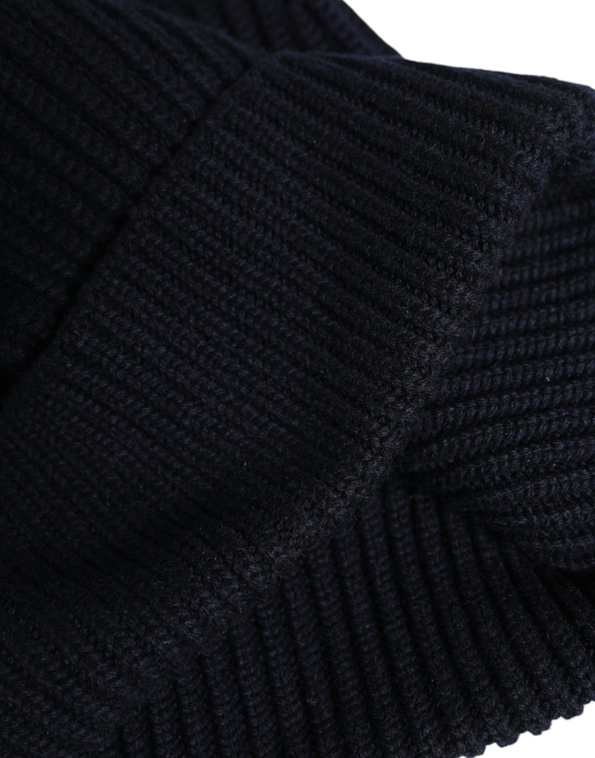 Dolce & Gabbana Black Cashmere Knitted Winter Beanie Men's Hat Size ONE SIZE - 3 Thumbnail