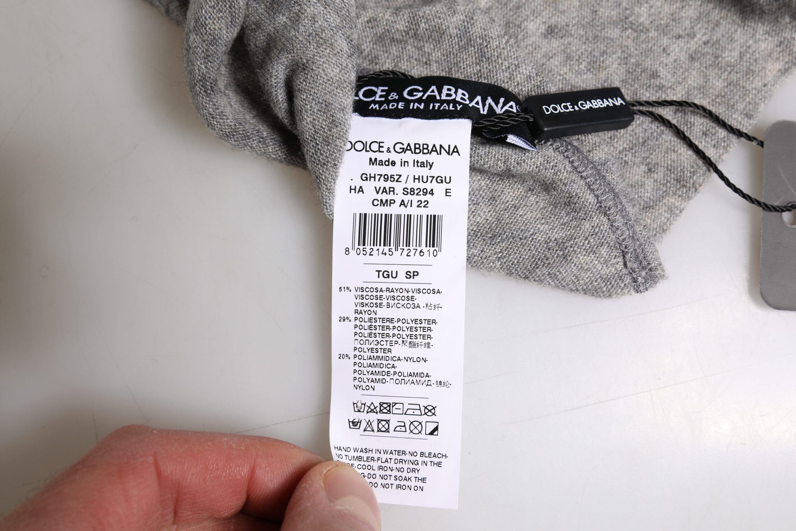 Dolce & Gabbana Gray Viscose Blend Knitted Beanie Men's Cap Size ONE SIZE - 3 Thumbnail