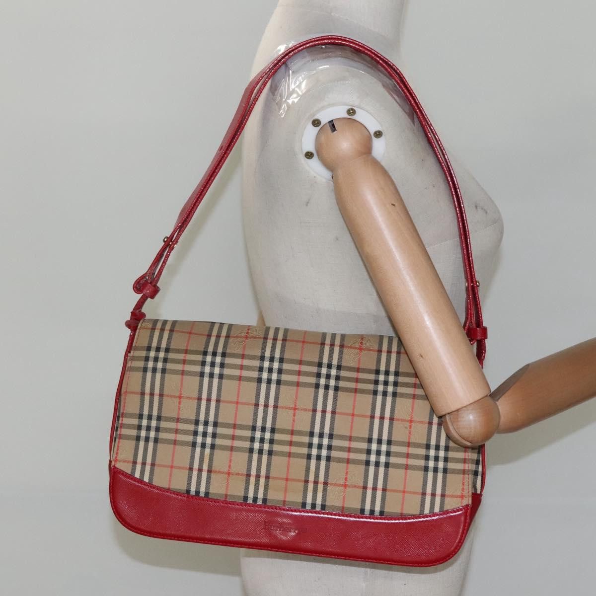Burberry Nova Check Beige Canvas Shoulder Bag (Pre-Owned) Size ONE SIZE - 16 Thumbnail