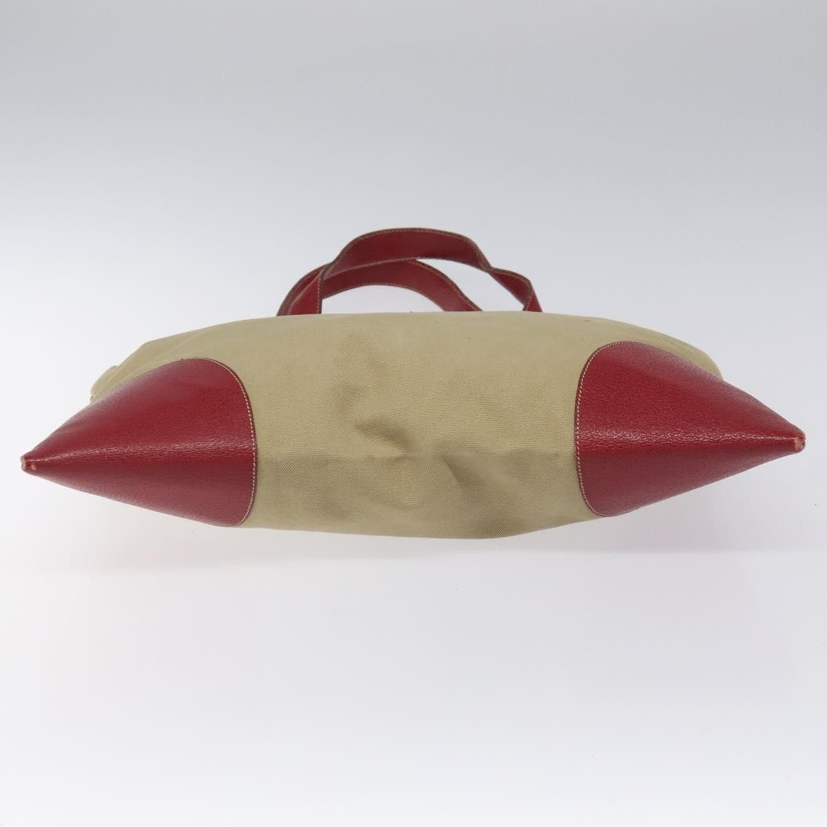 Prada Triangle Logo Beige Canvas Tote Bag (Pre-Owned) Size ONE SIZE - 7 Thumbnail
