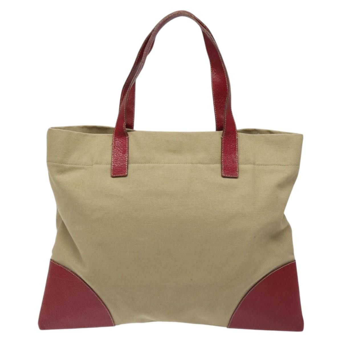 Prada Triangle Logo Beige Canvas Tote Bag (Pre-Owned) Size ONE SIZE - 2 Thumbnail