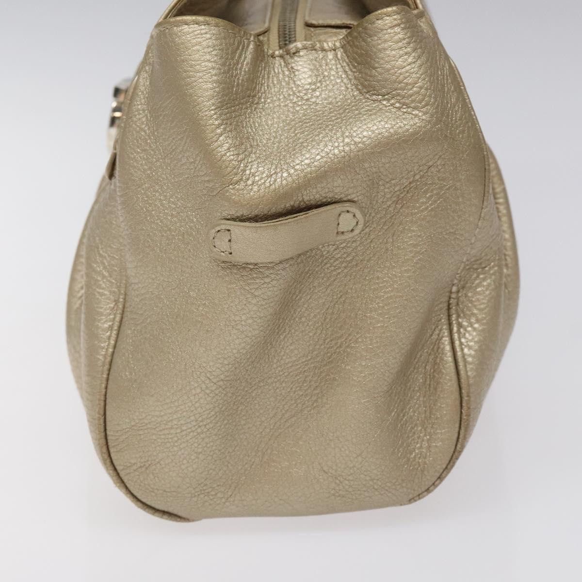 Salvatore Ferragamo Gancini Gold Leather Handbag (Pre-Owned) Size ONE SIZE - 4 Thumbnail