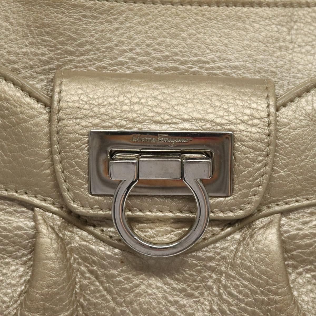 Salvatore Ferragamo Gancini Gold Leather Handbag (Pre-Owned) Size ONE SIZE - 13 Thumbnail