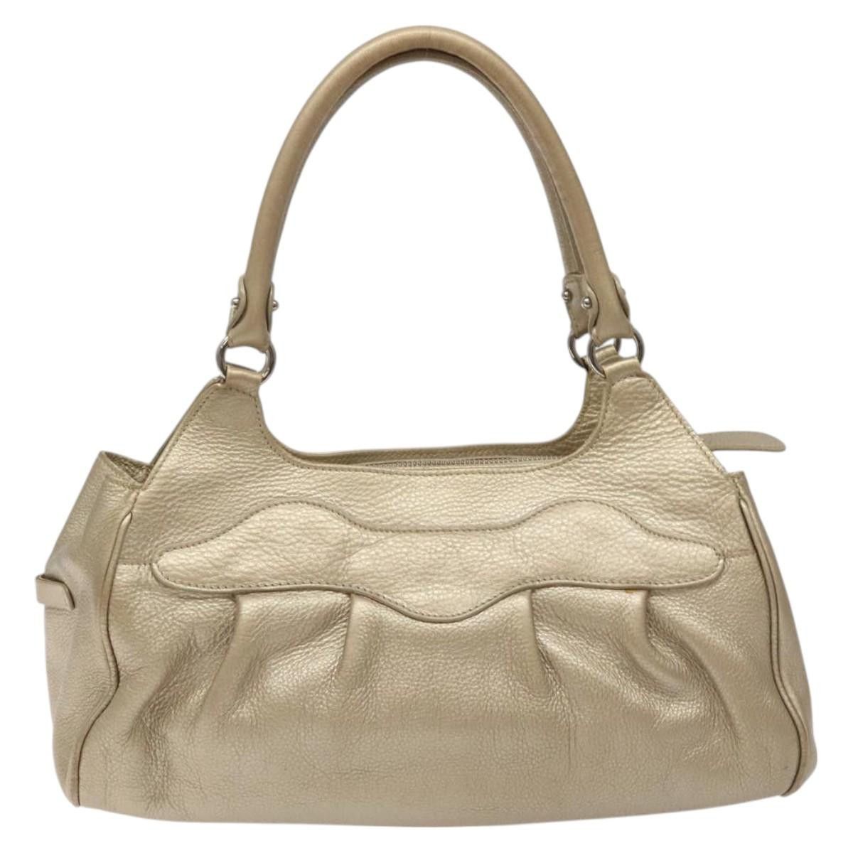 Salvatore Ferragamo Gancini Gold Leather Handbag (Pre-Owned) Size ONE SIZE - 2 Thumbnail