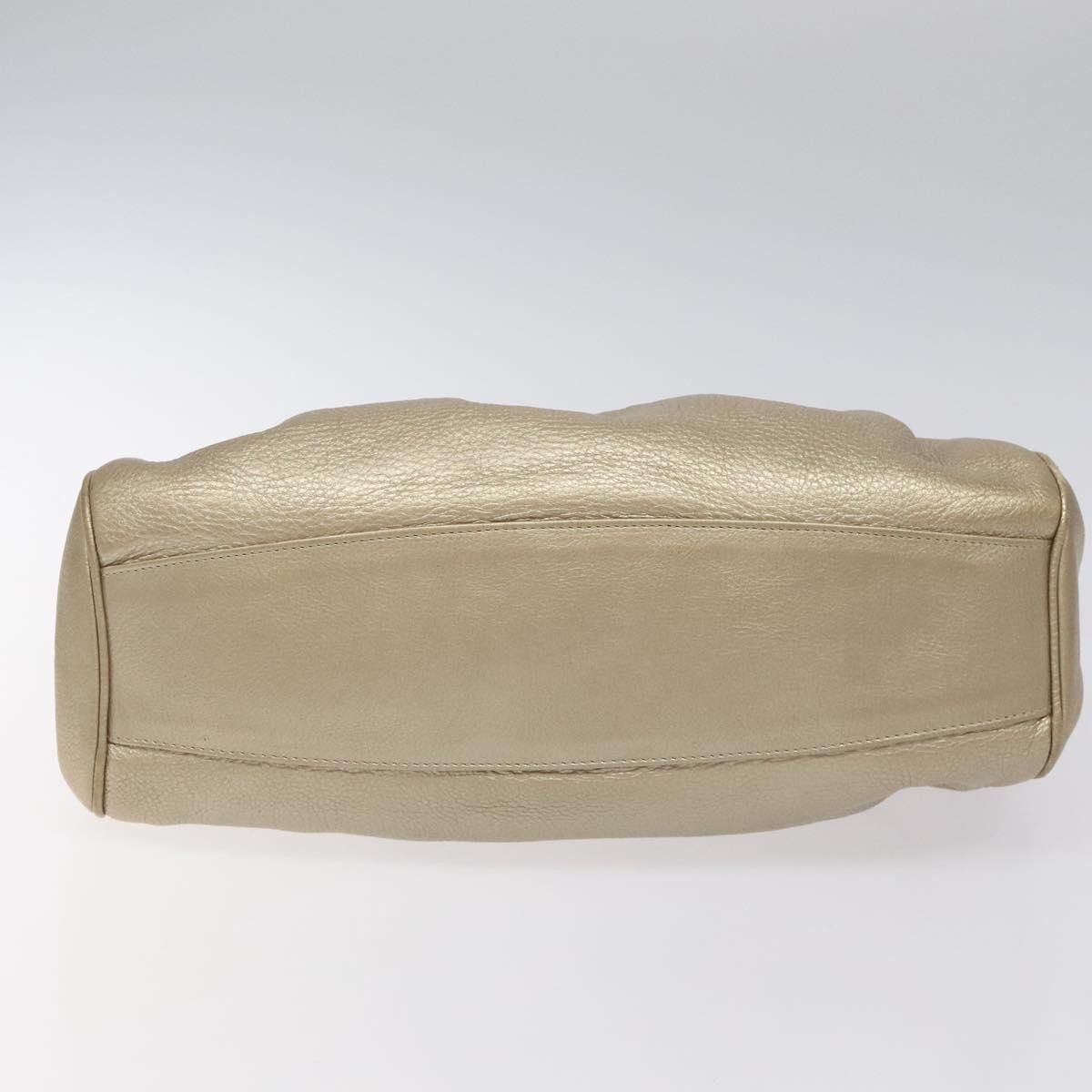 Salvatore Ferragamo Gancini Gold Leather Handbag (Pre-Owned) Size ONE SIZE - 8 Thumbnail