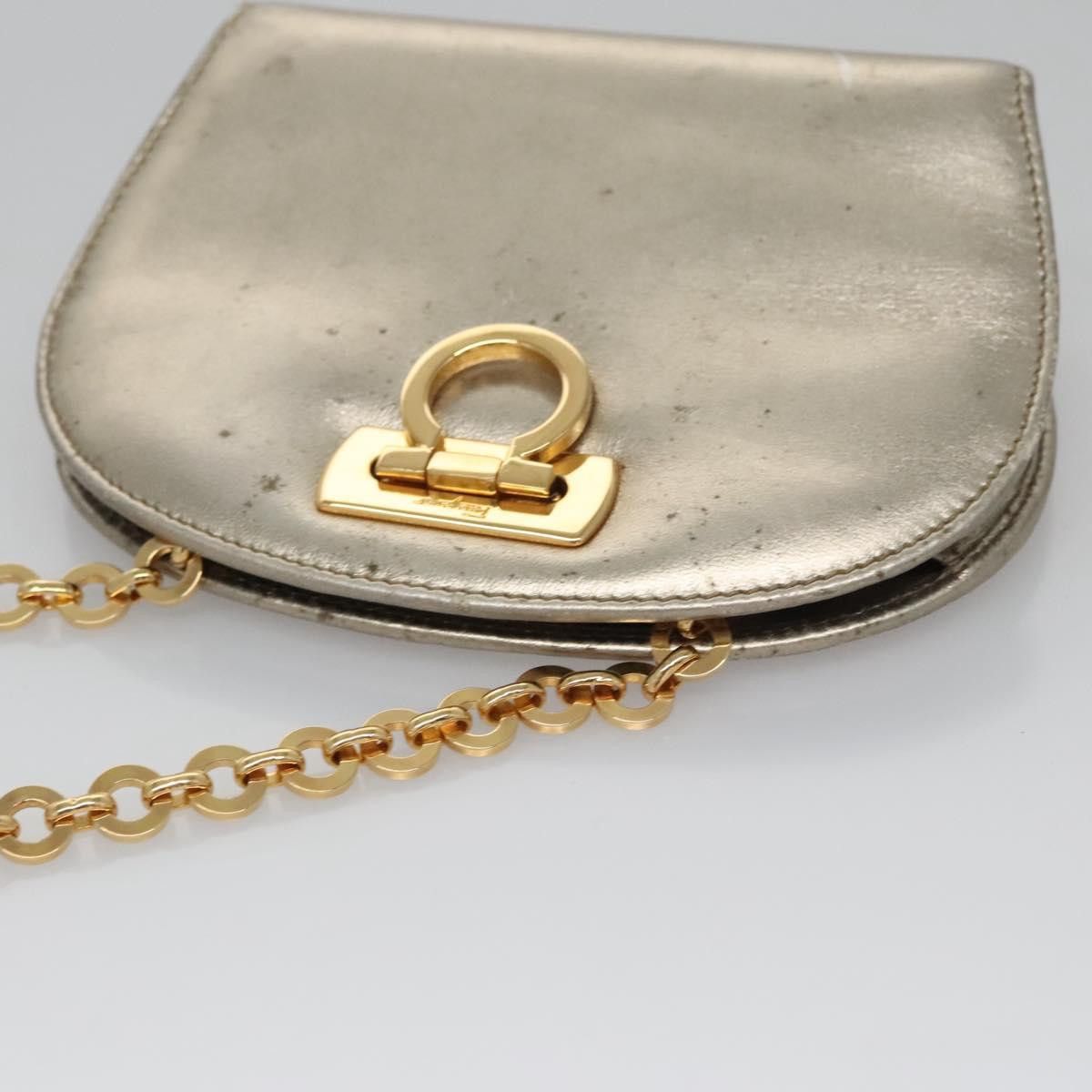 Salvatore Ferragamo Gancini Silver Leather Shoulder Bag (Pre-Owned) Size ONE SIZE - 5 Thumbnail