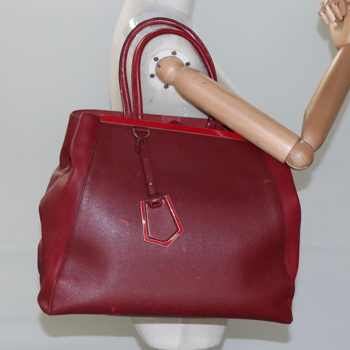 Fendi 2Jours Red Leather Tote Bag (Pre-Owned) Size ONE SIZE - 12 Thumbnail