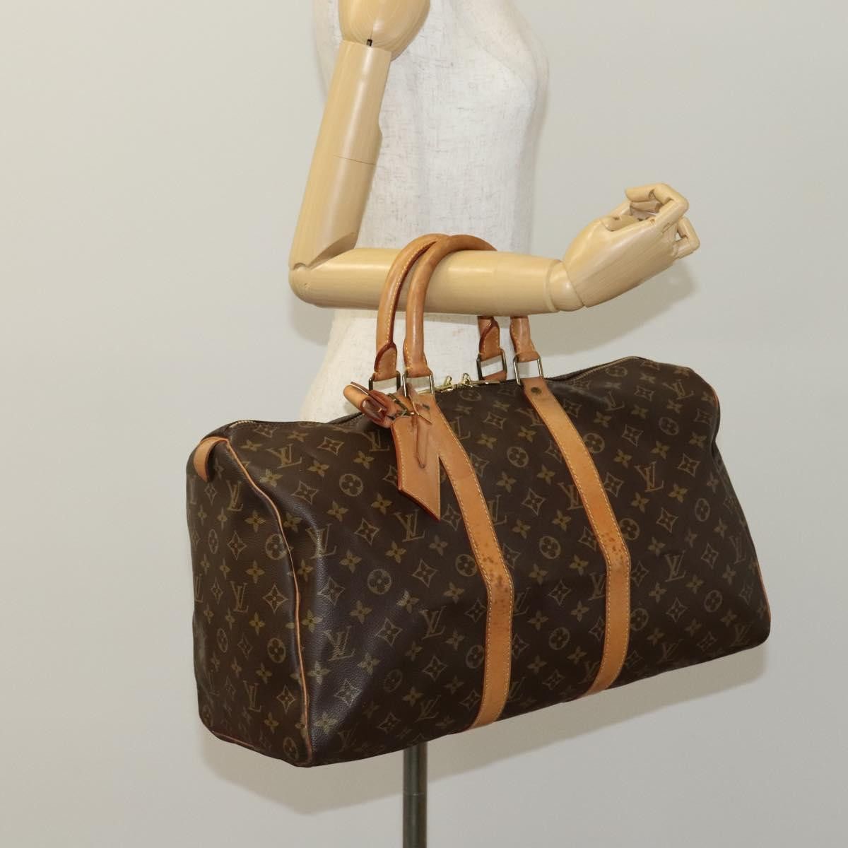 Louis Vuitton Keepall 45 Brown Canvas Travel Bag (Pre-Owned) Size ONE SIZE - 19 Thumbnail