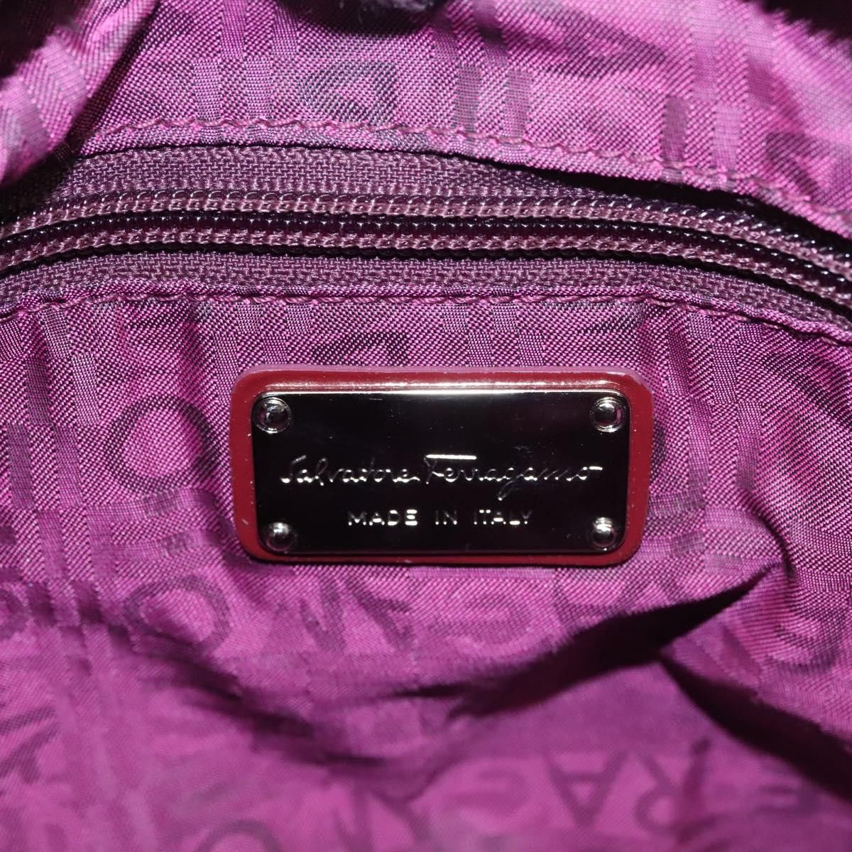 Salvatore Ferragamo Gancini Purple Patent Leather Handbag (Pre-Owned) Size ONE SIZE - 15 Thumbnail