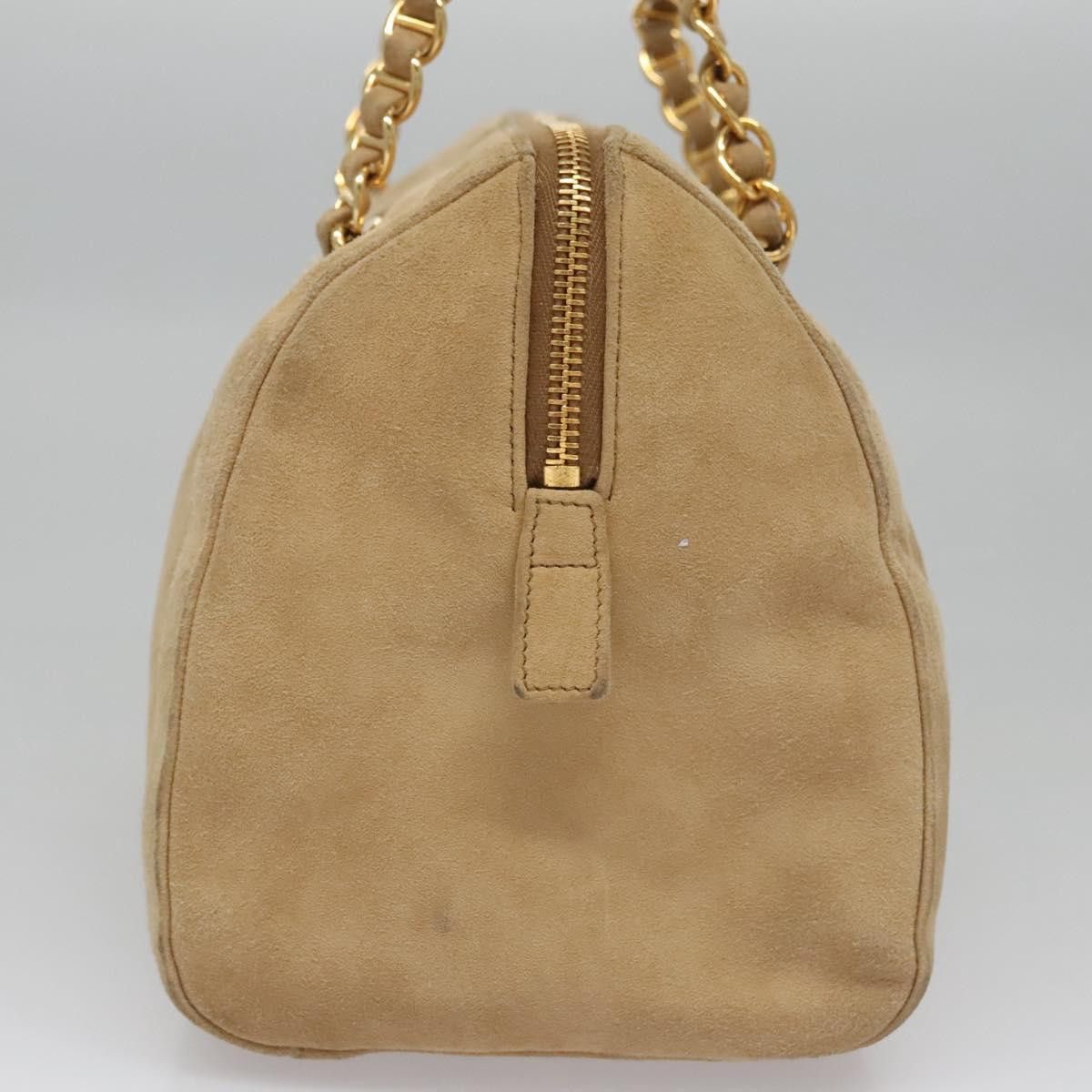 Prada Triangle Logo Beige Suede Handbag (Pre-Owned) Size ONE SIZE - 3 Thumbnail