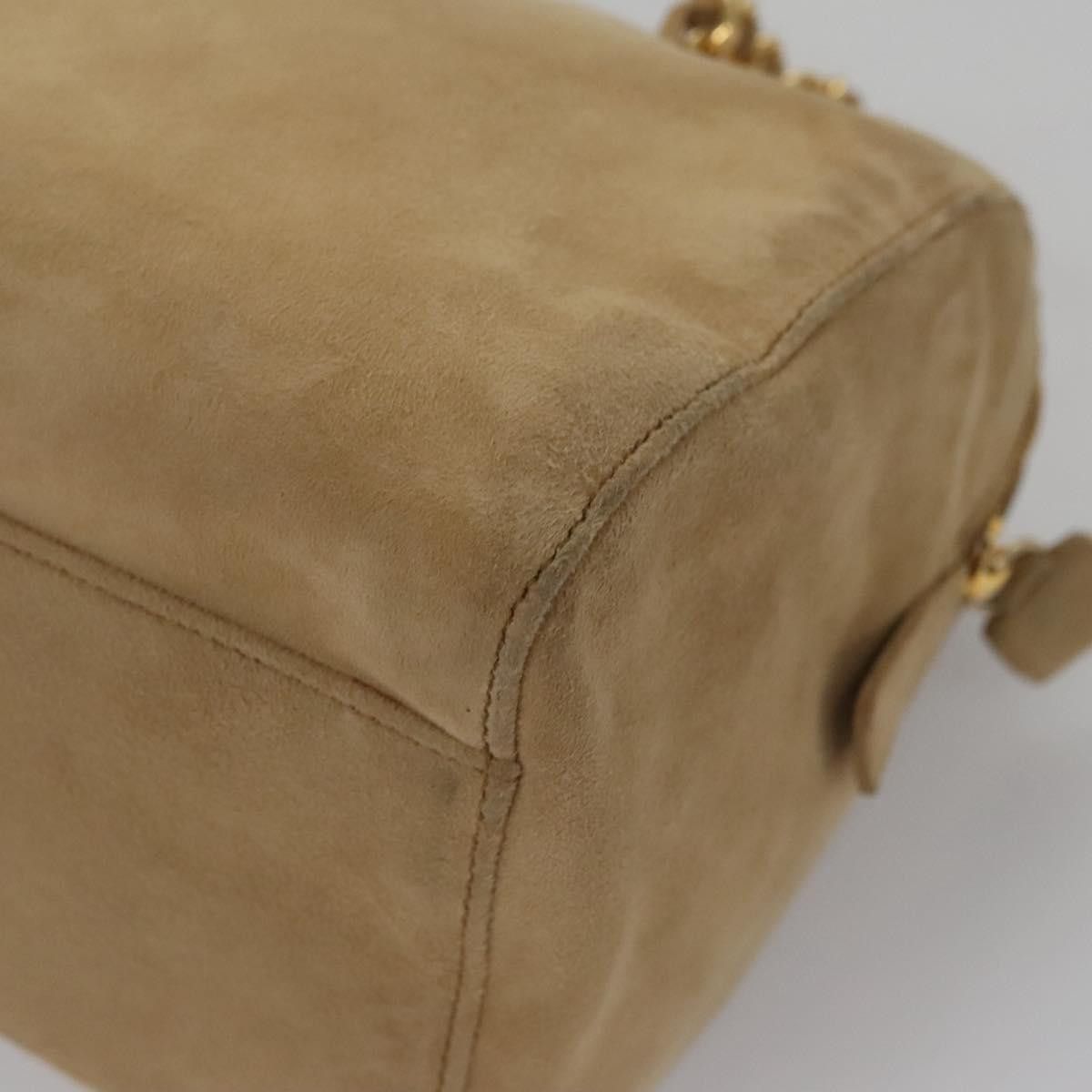 Prada Triangle Logo Beige Suede Handbag (Pre-Owned) Size ONE SIZE - 11 Thumbnail