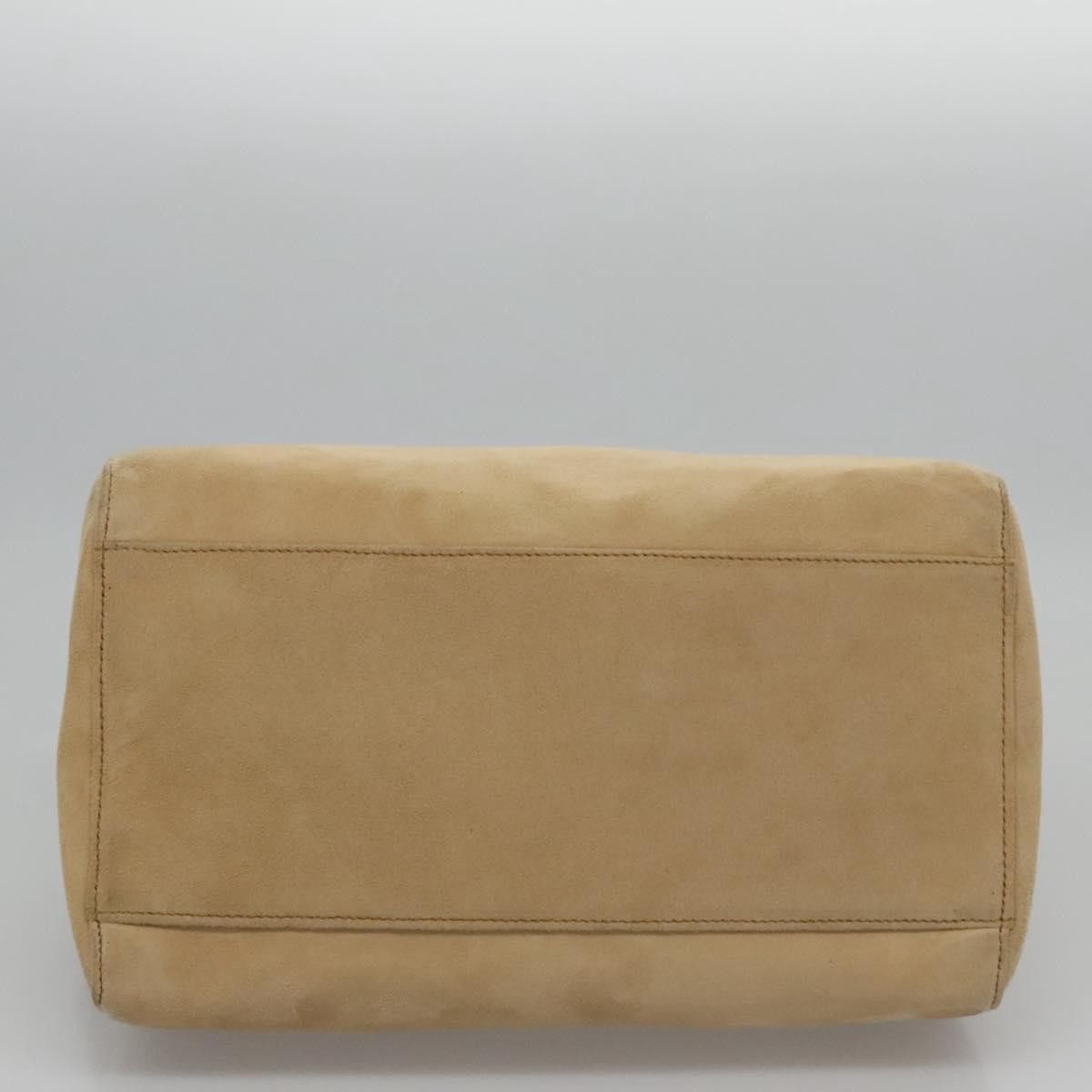 Prada Triangle Logo Beige Suede Handbag (Pre-Owned) Size ONE SIZE - 7 Thumbnail