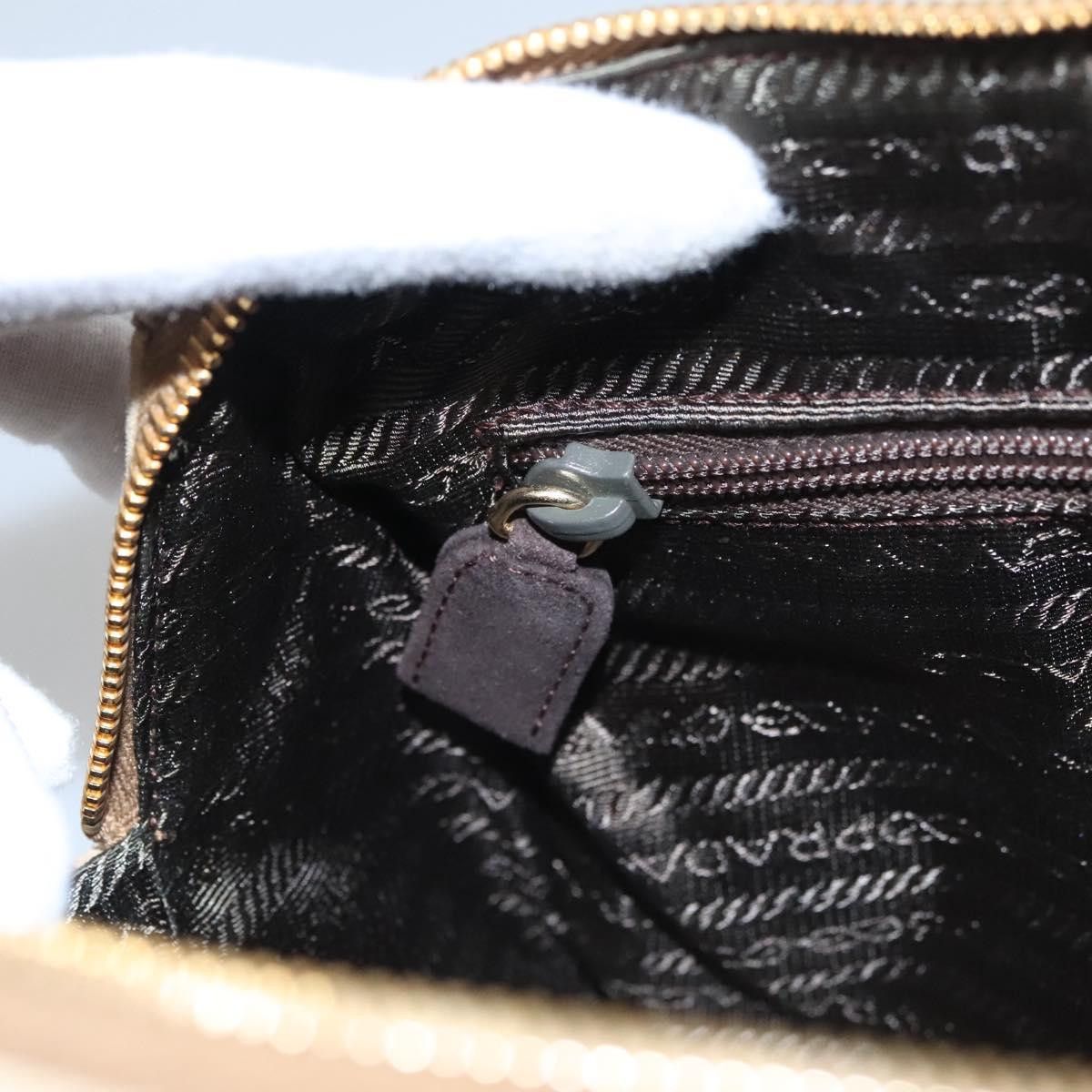 Prada Triangle Logo Beige Suede Handbag (Pre-Owned) Size ONE SIZE - 15 Thumbnail