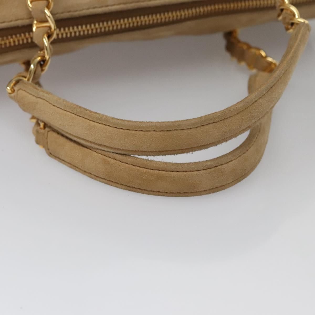 Prada Triangle Logo Beige Suede Handbag (Pre-Owned) Size ONE SIZE - 5 Thumbnail