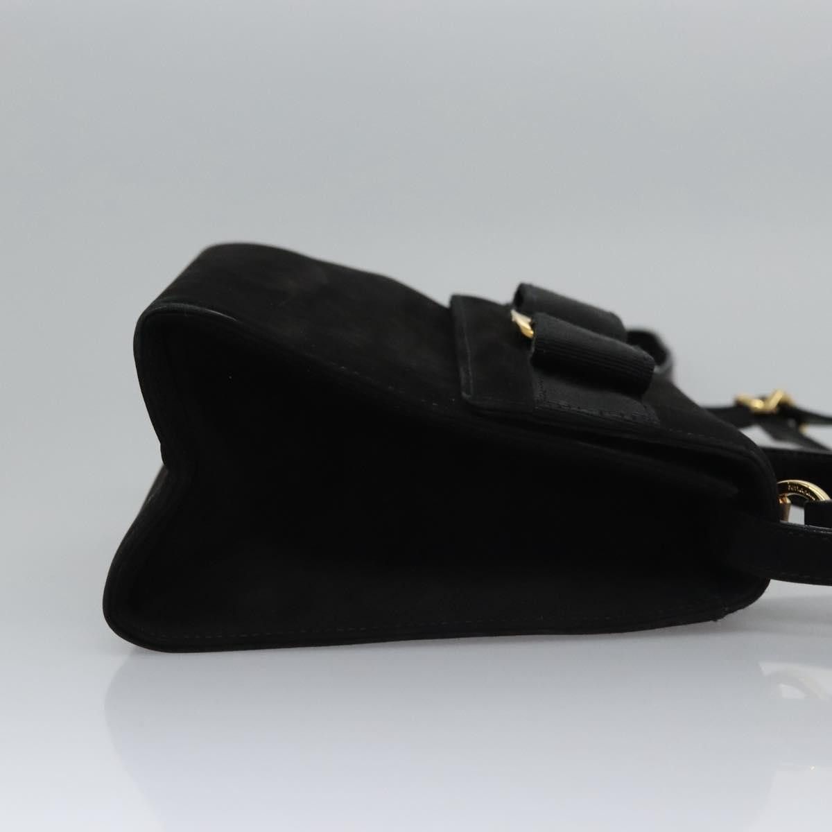 Salvatore Ferragamo Vala Black Suede Handbag (Pre-Owned) Size ONE SIZE - 4 Thumbnail