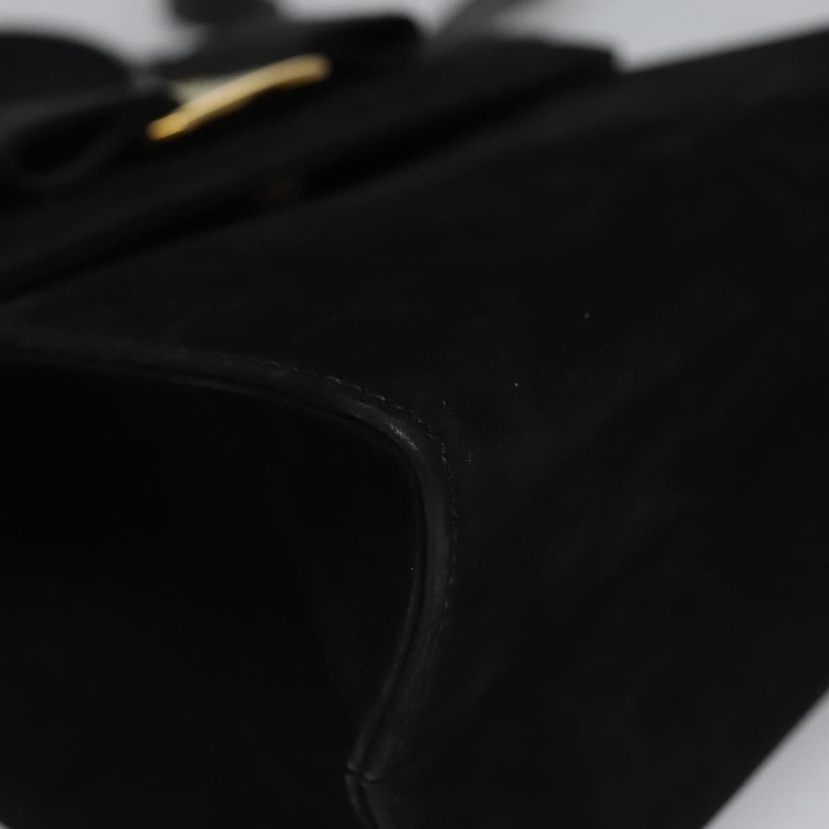 Salvatore Ferragamo Vala Black Suede Handbag (Pre-Owned) Size ONE SIZE - 12 Thumbnail