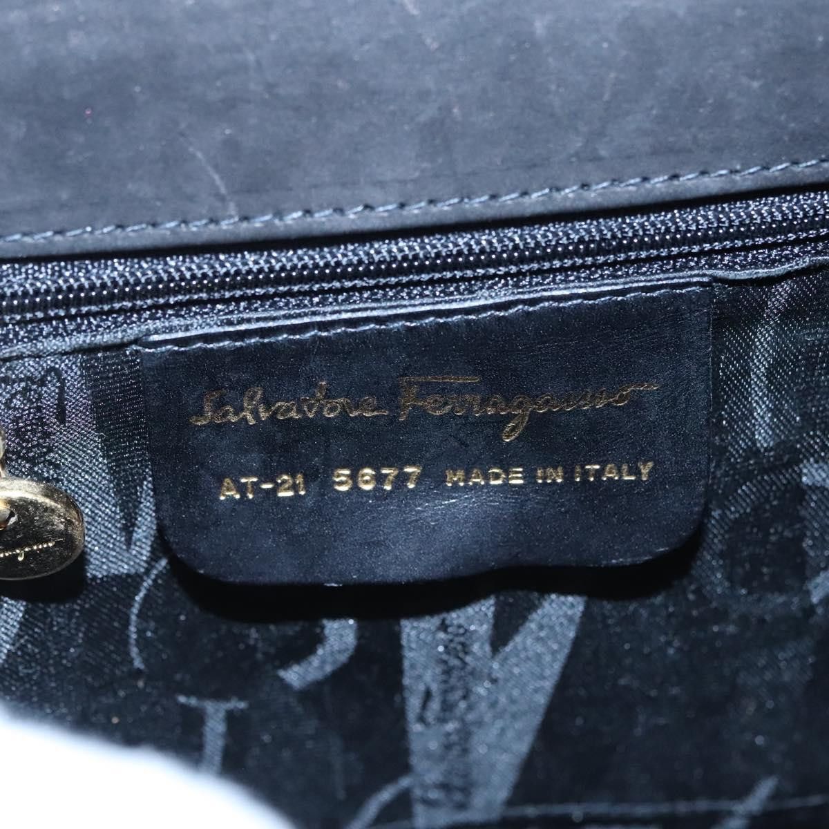 Salvatore Ferragamo Vala Black Suede Handbag (Pre-Owned) Size ONE SIZE - 18 Thumbnail