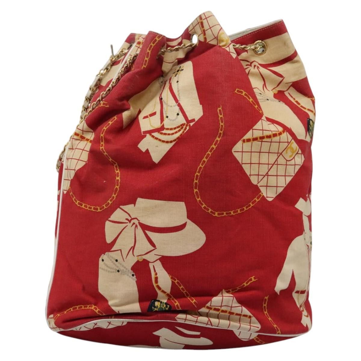 Chanel Coco Mark Red Canvas Shoulder Bag (Pre-Owned) Size ONE SIZE - 17 Thumbnail