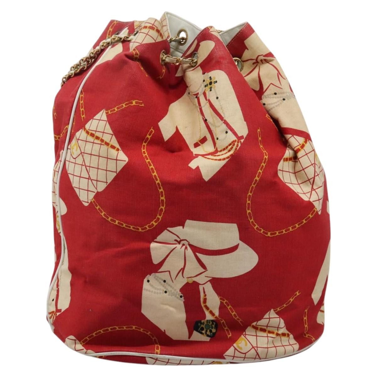 Chanel Coco Mark Red Canvas Shoulder Bag (Pre-Owned) Size ONE SIZE - 2 Thumbnail