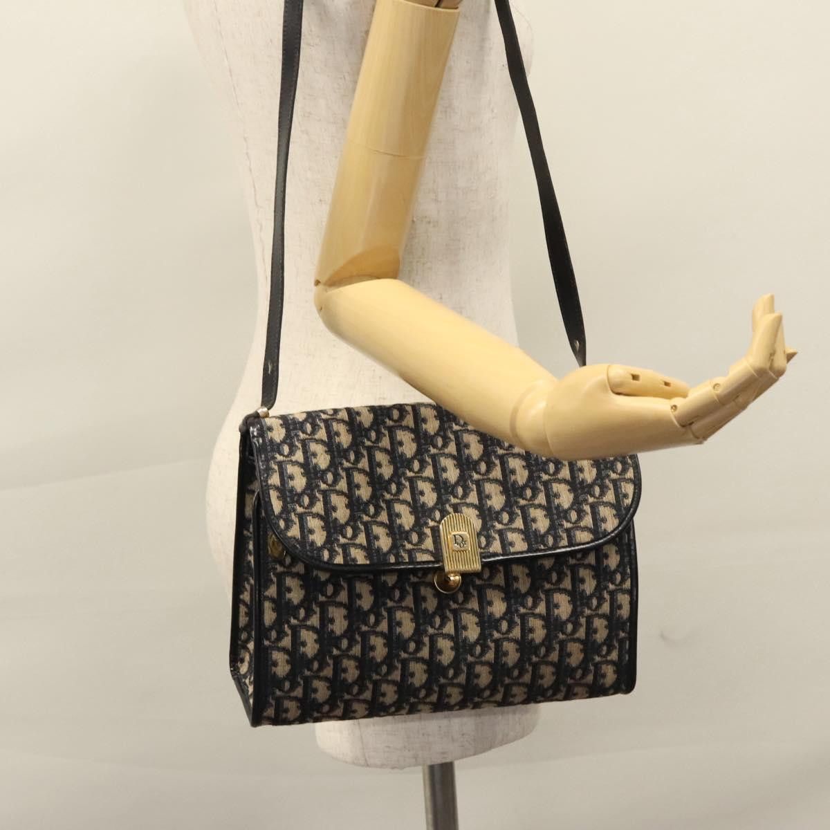 Dior Trotter Navy Canvas Shoulder Bag (Pre-Owned) Size ONE SIZE - 14 Thumbnail