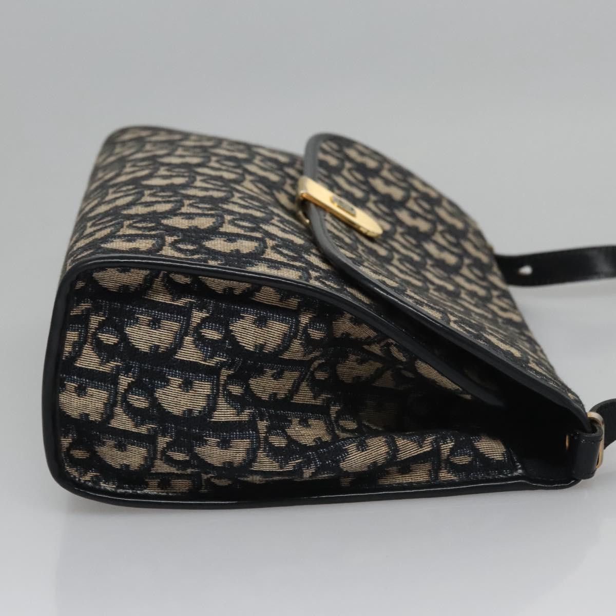 Dior Trotter Navy Canvas Shoulder Bag (Pre-Owned) Size ONE SIZE - 3 Thumbnail
