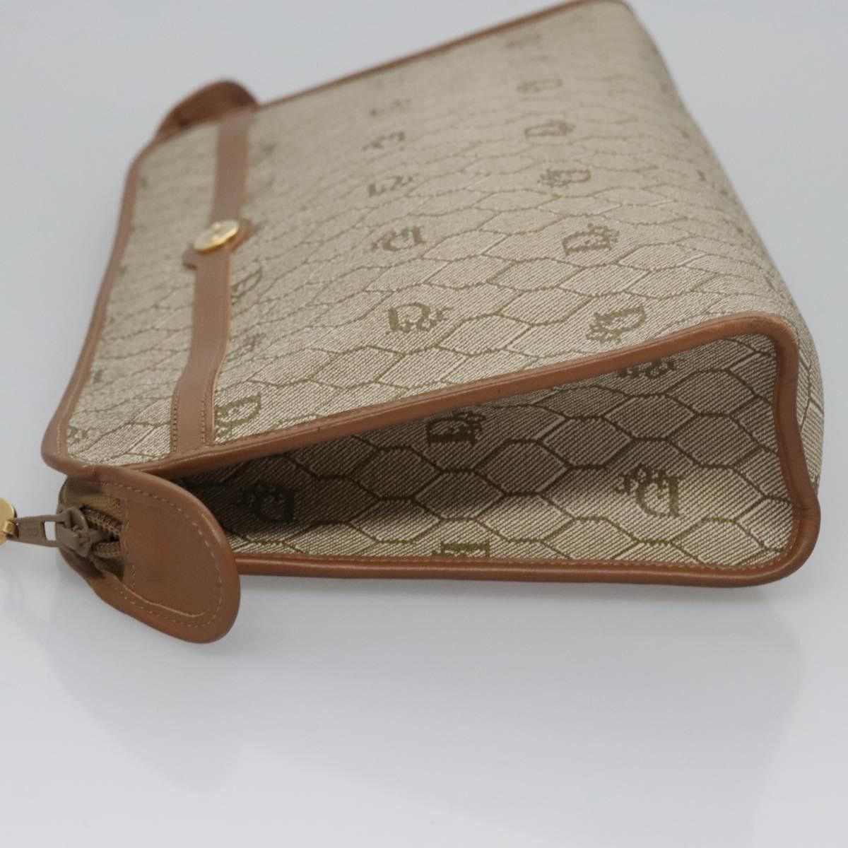 Dior Honeycomb Beige Canvas Clutch Bag (Pre-Owned) Size ONE SIZE - 4 Thumbnail