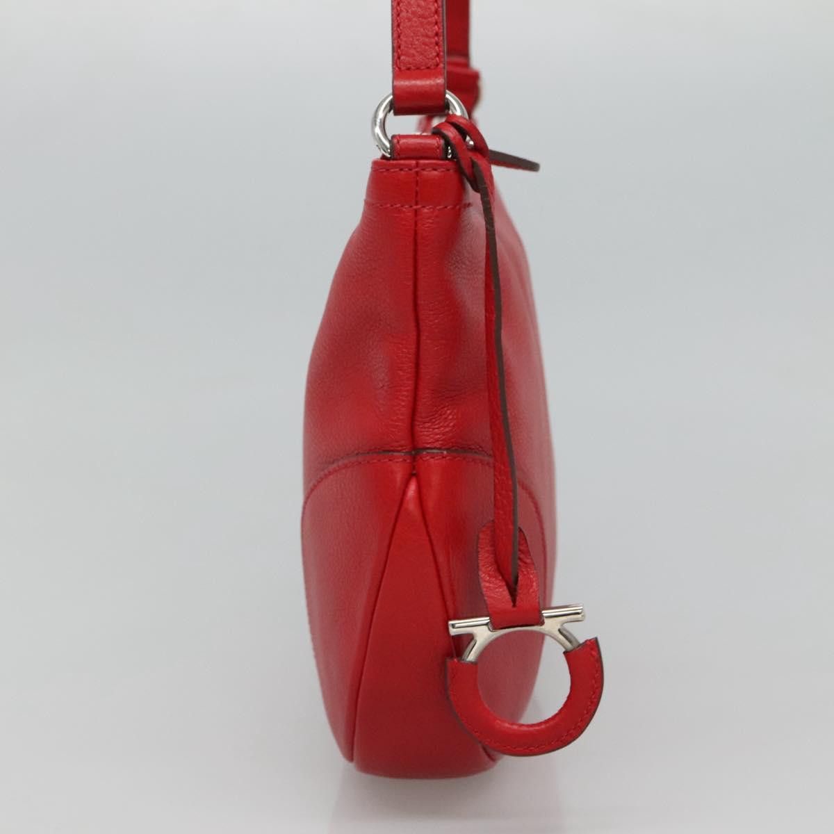 Salvatore Ferragamo Gancini Red Leather Shoulder Bag (Pre-Owned) Size ONE SIZE - 3 Thumbnail