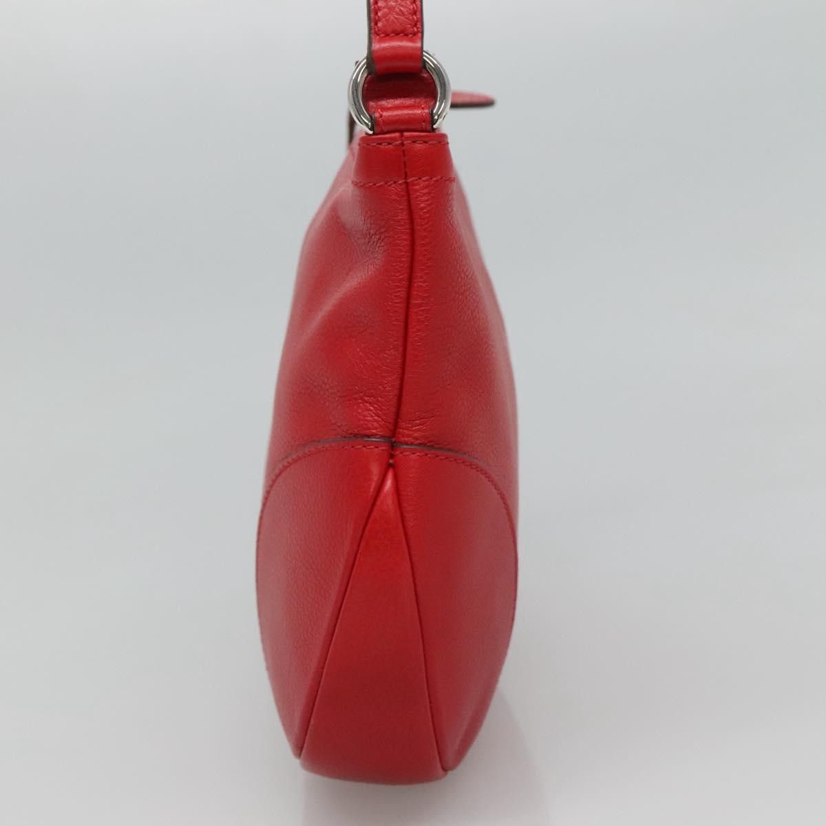 Salvatore Ferragamo Gancini Red Leather Shoulder Bag (Pre-Owned) Size ONE SIZE - 4 Thumbnail