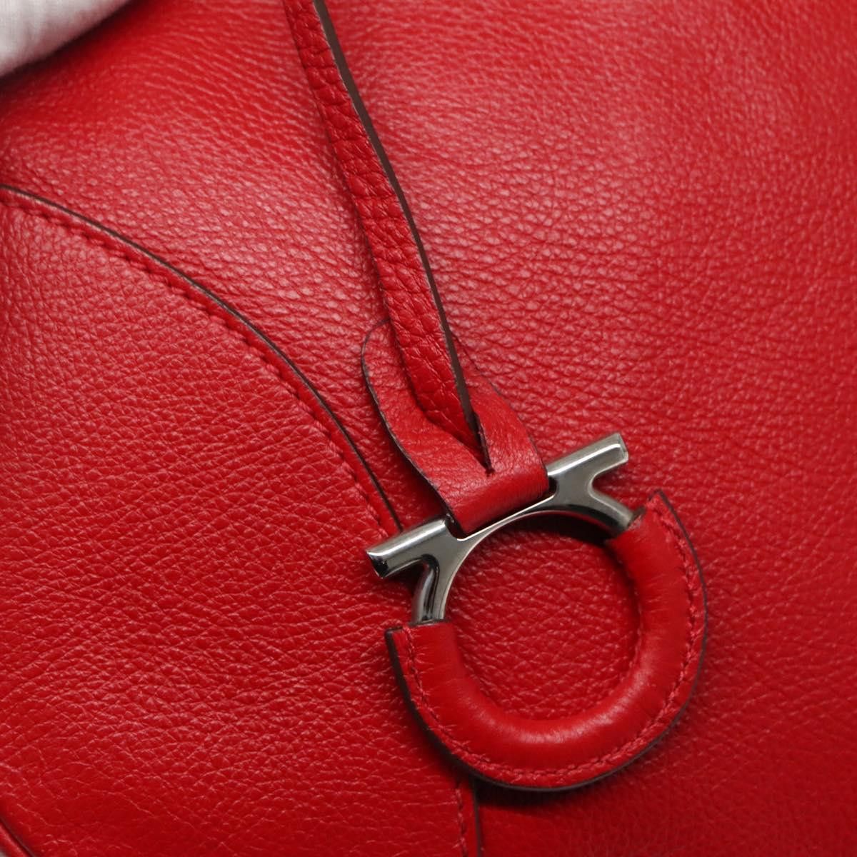 Salvatore Ferragamo Gancini Red Leather Shoulder Bag (Pre-Owned) Size ONE SIZE - 12 Thumbnail