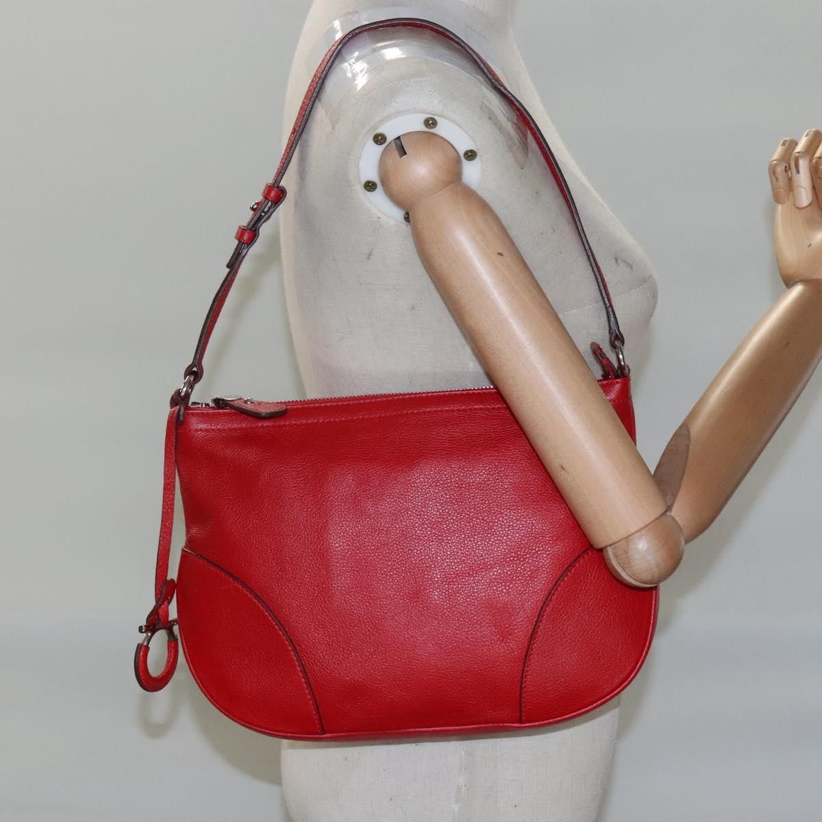 Salvatore Ferragamo Gancini Red Leather Shoulder Bag (Pre-Owned) Size ONE SIZE - 18 Thumbnail